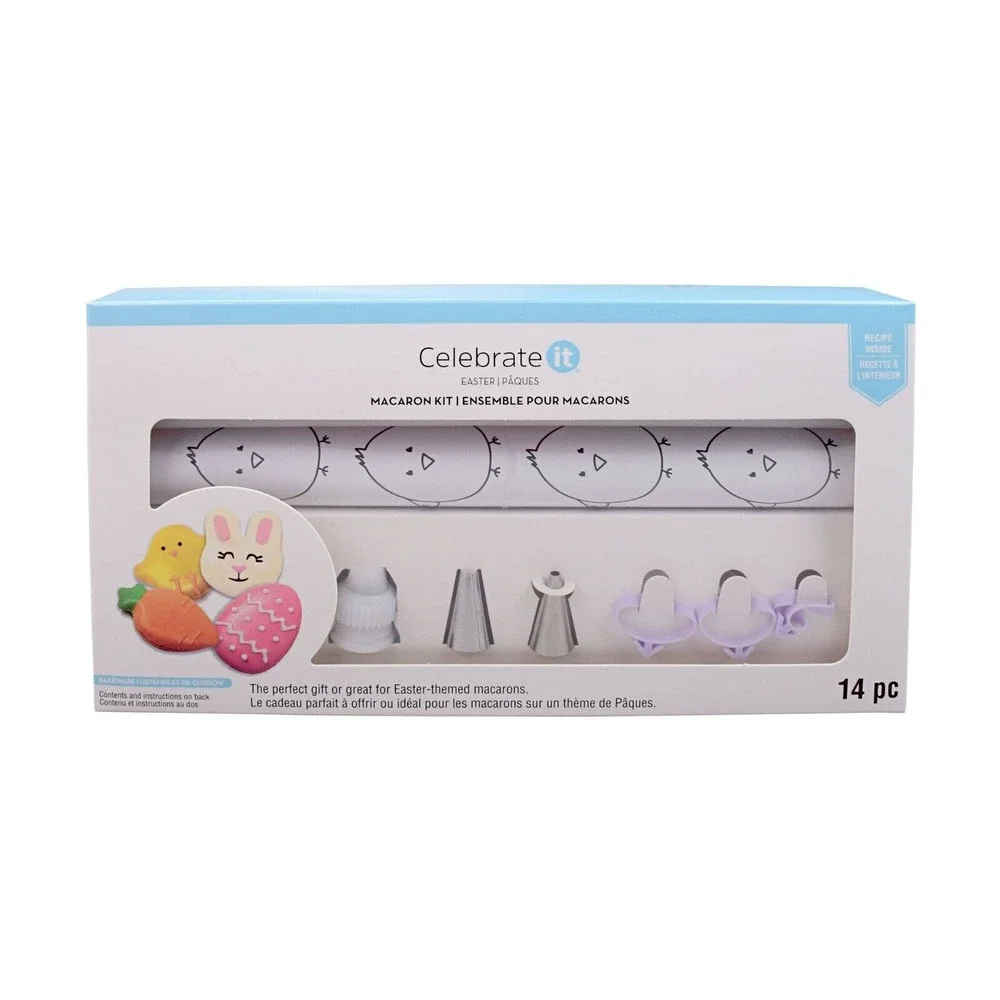 Macaron Kit - Bunny Carrot Macron Easter Baking Kit by Celebrate It - 14 Pcs